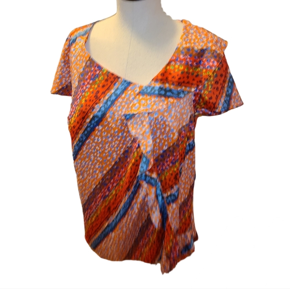 Lane Bryant, 14/16, Red, Blue, green Sleeveless blouse.